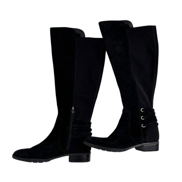 Vince Camuto Pauletta Knee High Suede Boots Size 8M Riding Equestrian Black - Picture 10 of 12
